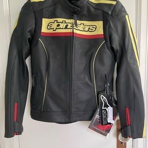 Alpinestars STELLA Dyno v2 Leather Motorcycle Jacket, Size 42